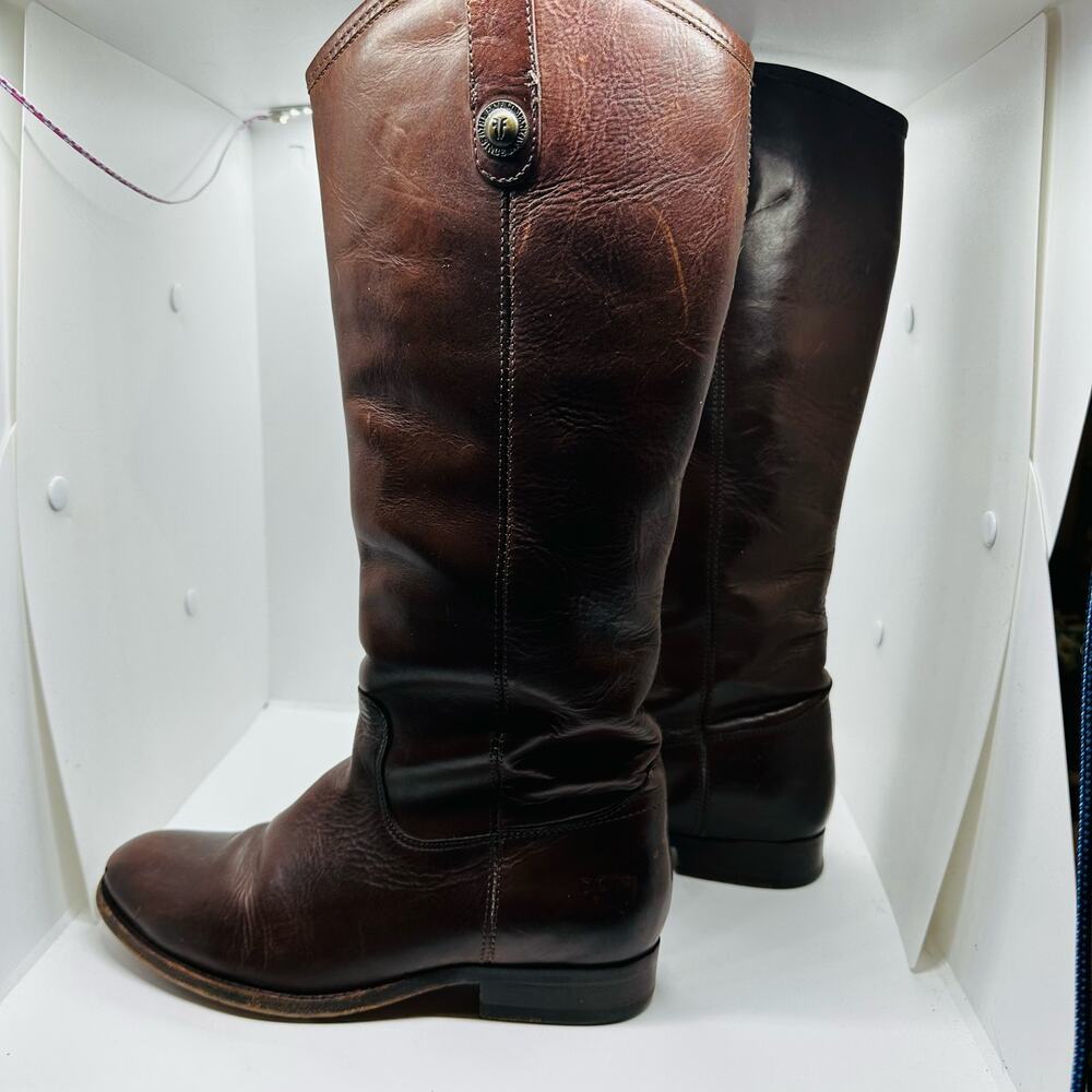 Vintage Frye Melissa Button Cognac Tall Riding Boots size  7 - Picture 7 of 11